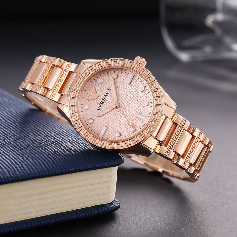 ( BISA COD ) Jam Tangan Wanita VERSACE Super Rantai Stainless Steel Jam Tangan Fashion Cewek