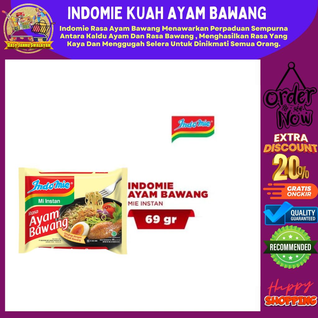 

Indomie Mi Instan Ayam Bawang 69 g
