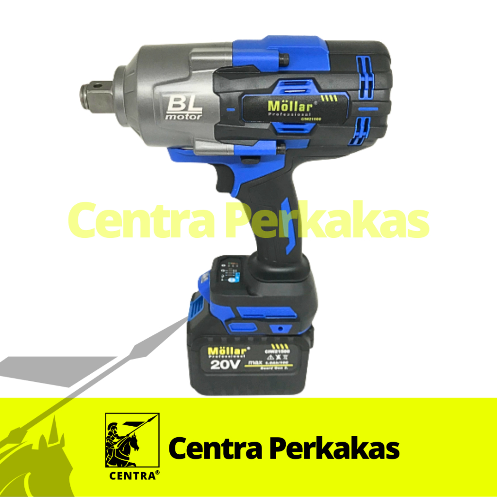[SET]MLR-CIW21500 Cordless Impact Wrench 1.500 N m Set Mesin Buka Baut Baterai 20V 1.500 N m
