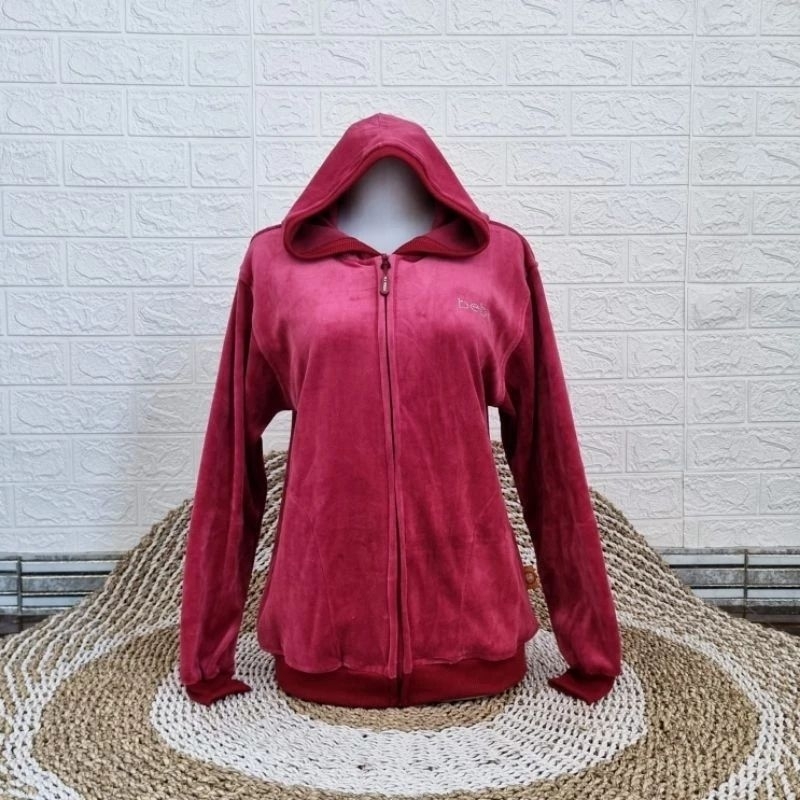 Jaket bebe bludru maroon