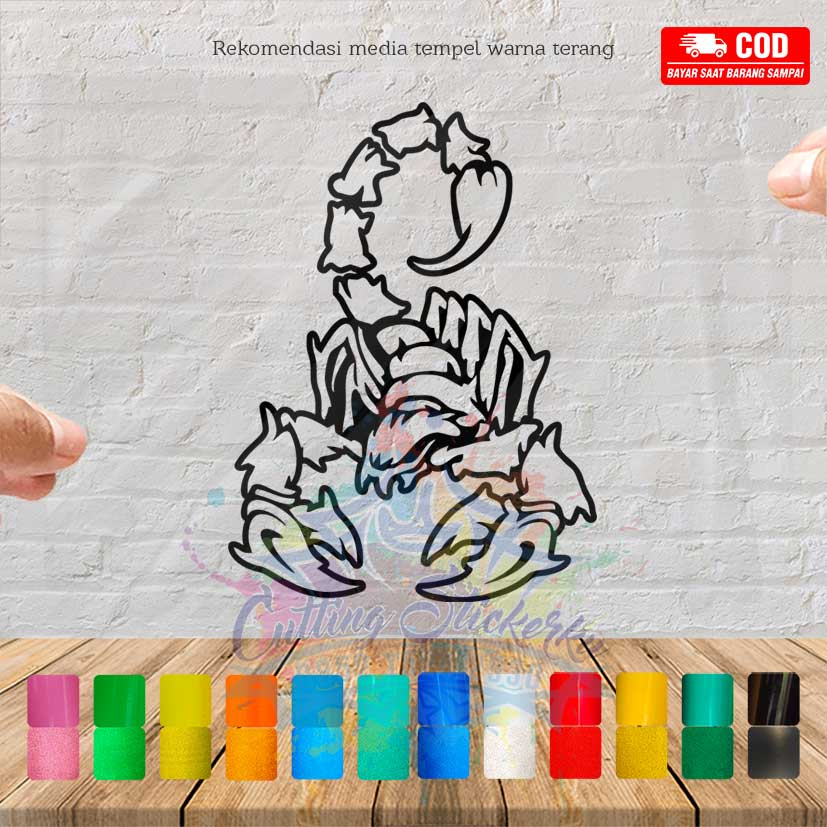 Cutting Stiker Scorpion Variasi Motor Mobil Sticker Kalajengking Timbul Keren Nyala Dasbor Spakbor V