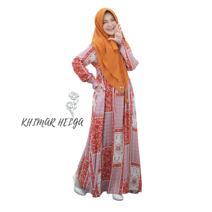 SUKAHIJAB - Khimar Helga Ceruty 2 layer Jumbo Instan Jumbo Motif Dagu Putih Pet tebal Swarovski Pad 