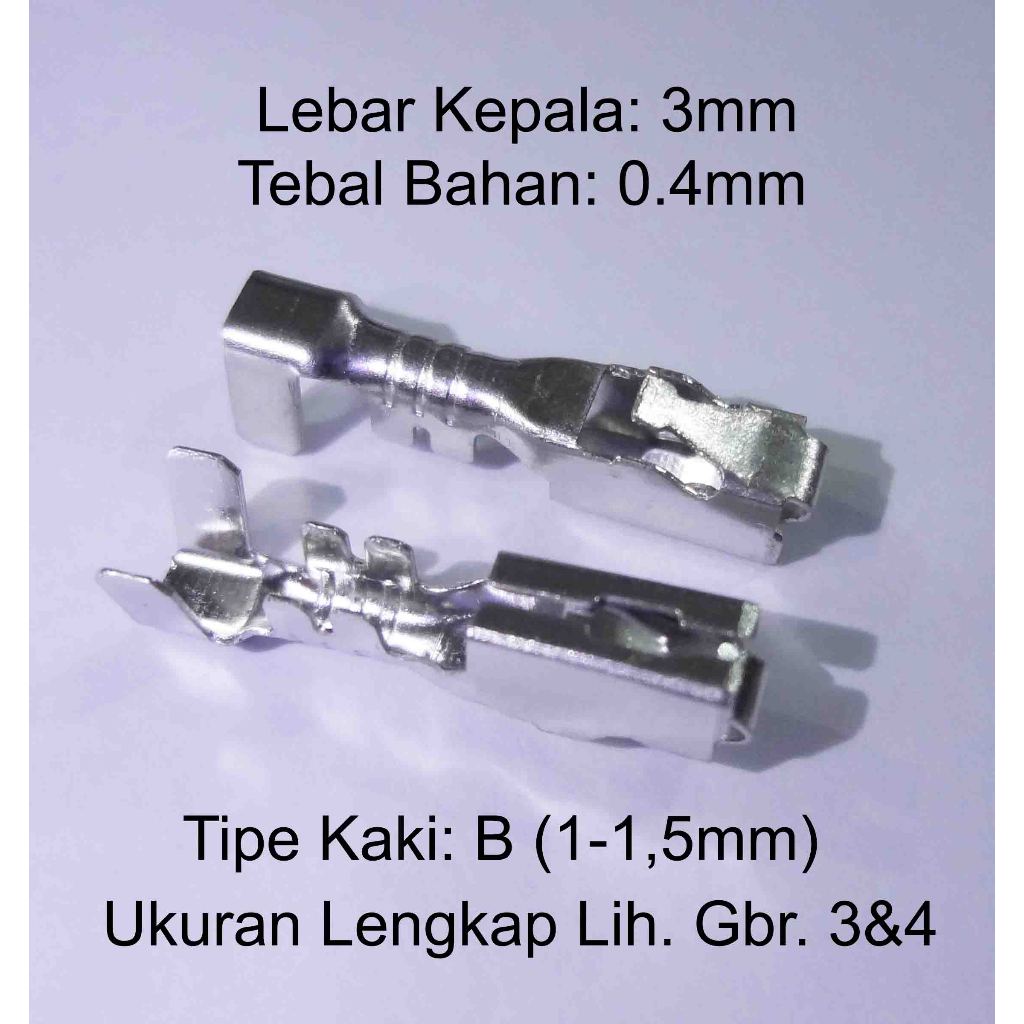 Skun Kabel Soket/Terminal Female Gepeng Kecil 2,8 x 19,5mm