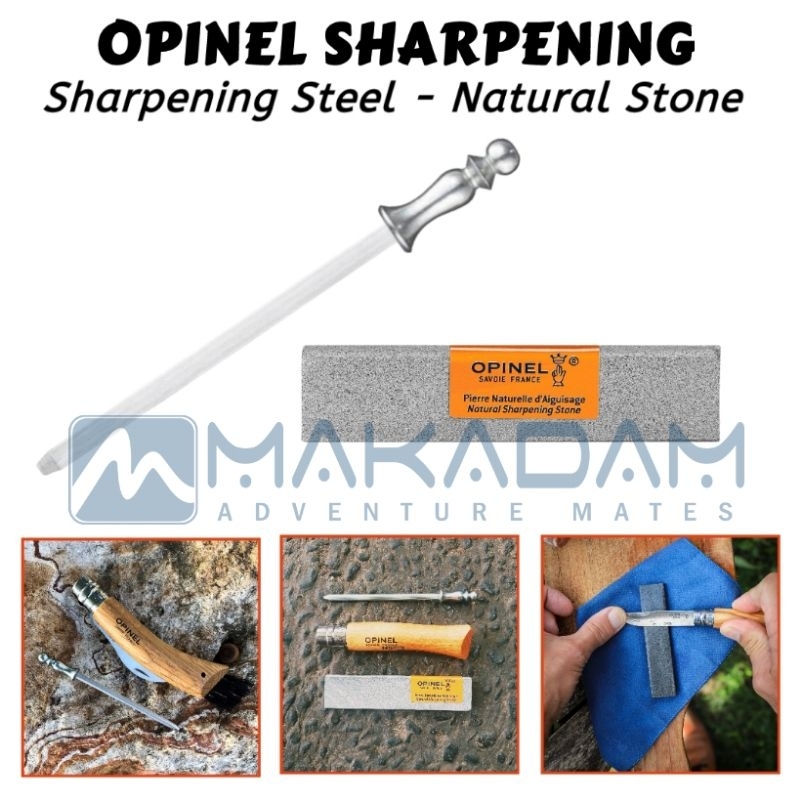 opinel sharpening steel natural stone batu asah besi pengasah pisau