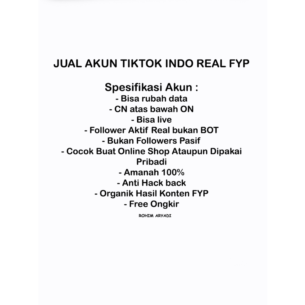 AKUN TIKTOK FOLLOWER INDO REAL ORGANIK KONTEN FYP BISA LIVE
