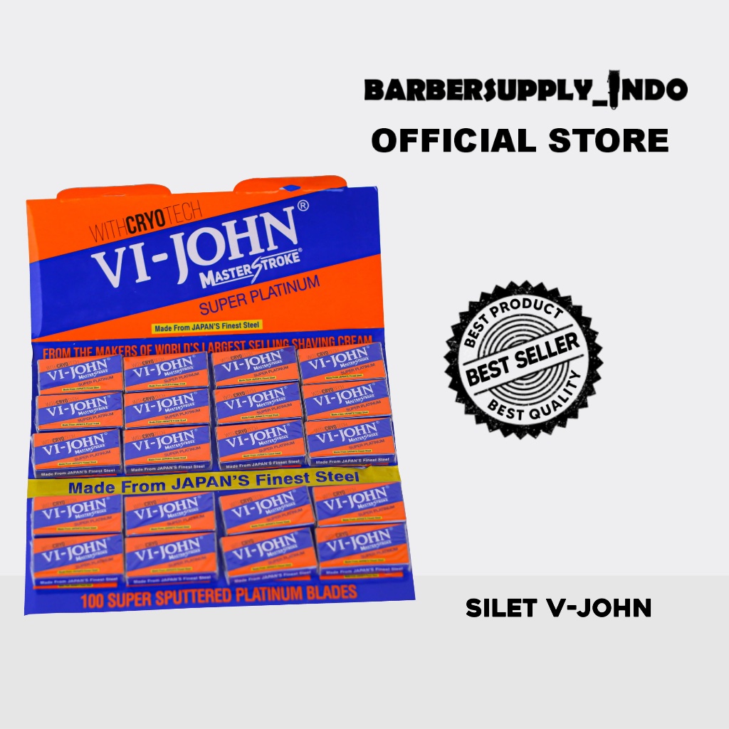 PISAU SILET VI-JOHN SUPER PLATINUM ORI BARBER PANGKAS SALON ISI 20