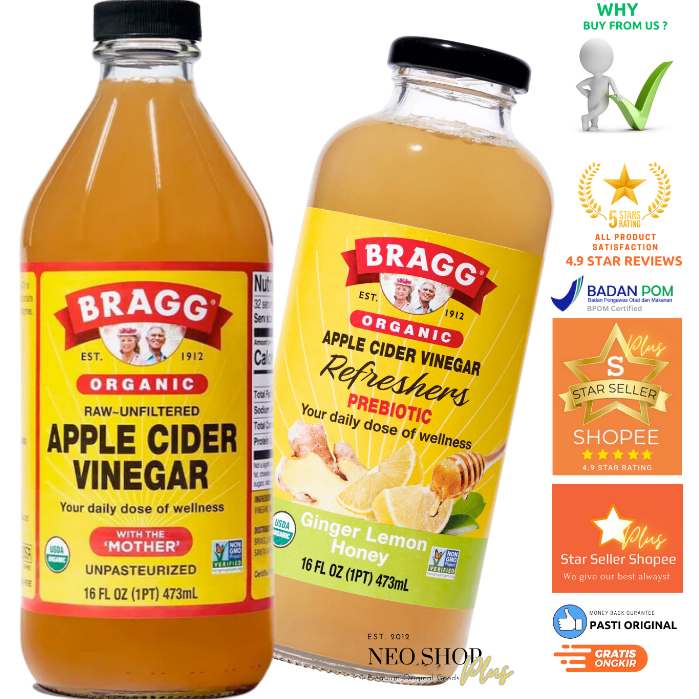 

Bragg apple cider vinegar cuka apel organik with the mother