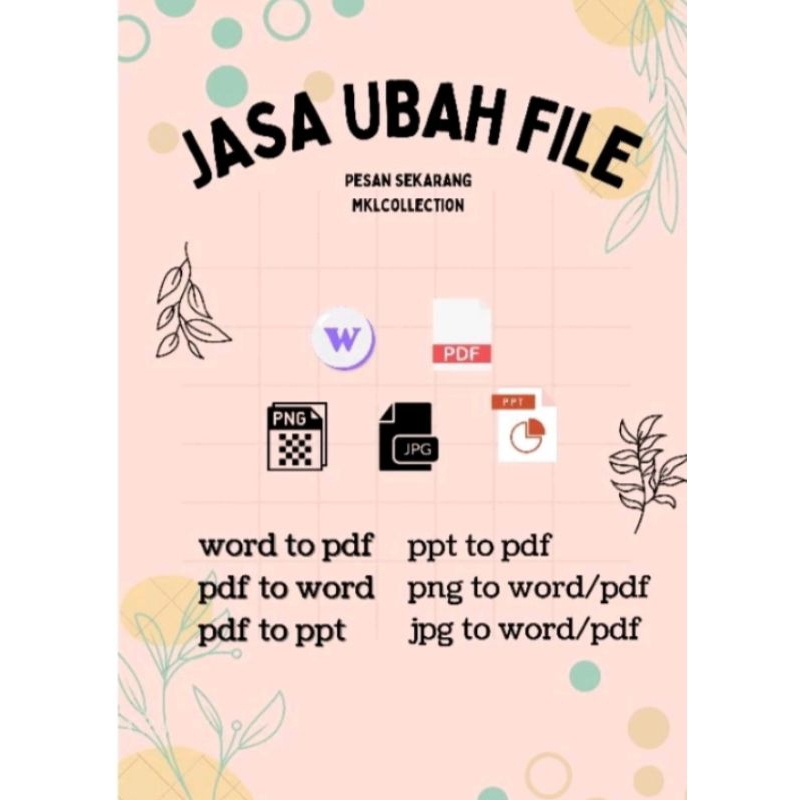 Jasa Ubah File Pdf to wordWord to pdfPdf to Ppt termurahh