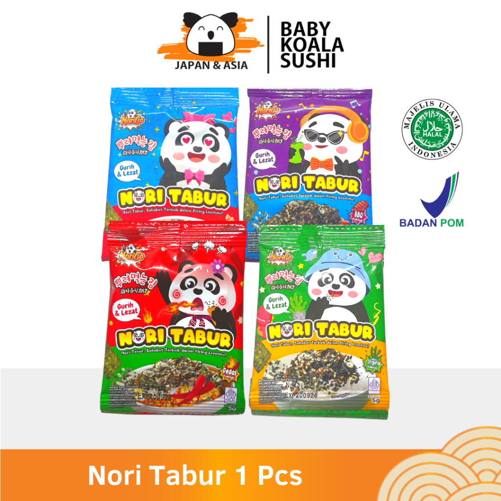 

NORIGO Nori Tabur Rice Noodle 5 g Halal | Rumput Laut Panggang | Abon Nori