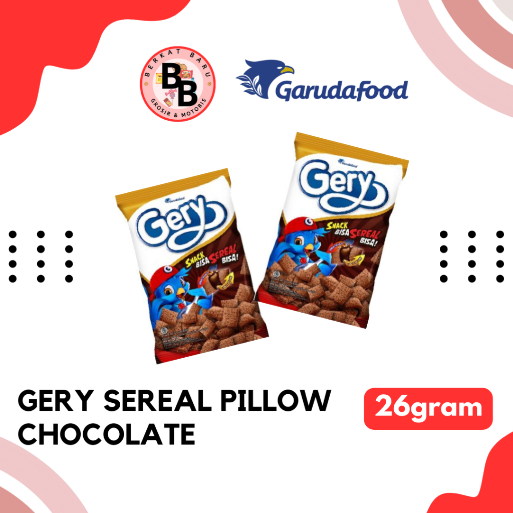 

[BB SNACK] GERY SEREAL PILLOW CHOCOLATE 25GRAM HARGA PER PACK ISI 5 PCS