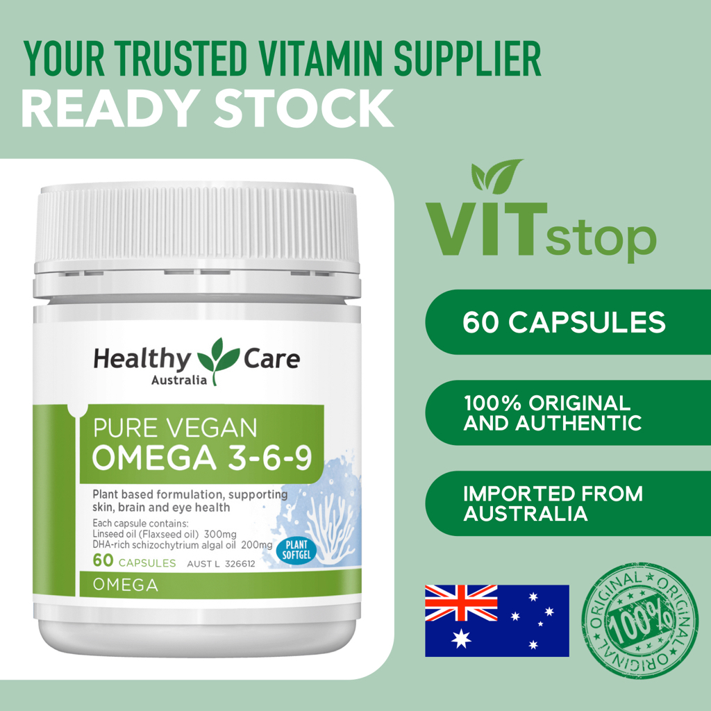 Healthy Care Pure Vegan Omega 3 6 9 3-6-9 369 60 Capsules