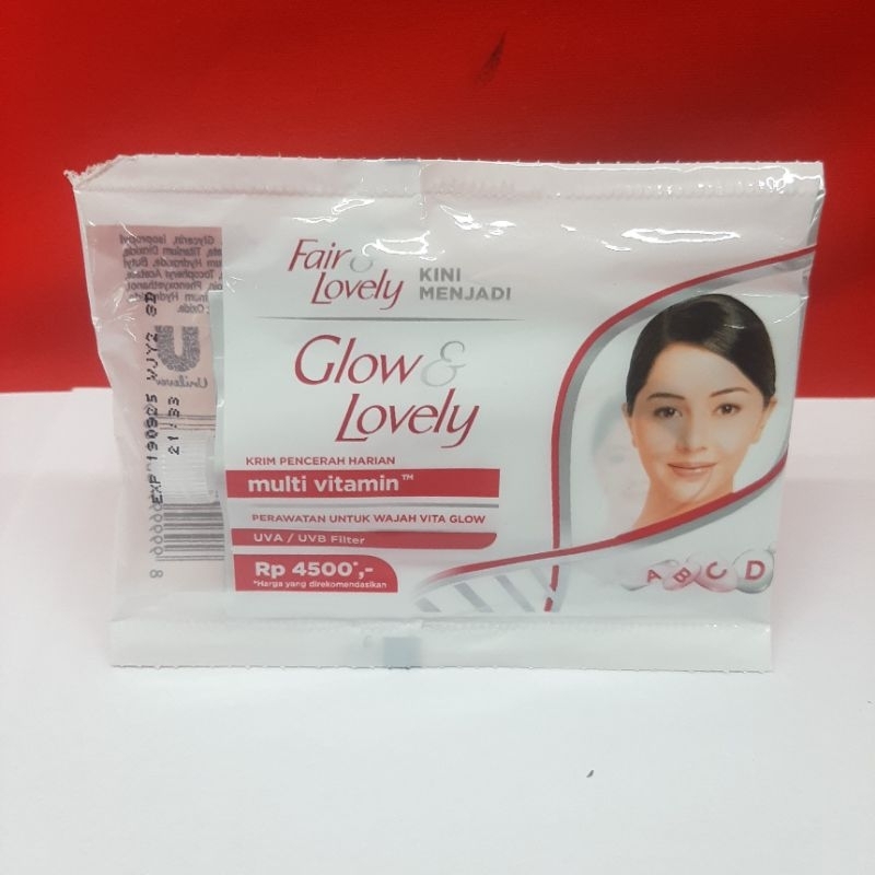 GLOW & LOVELY KRIM PENCERAH SACHET POM ECER