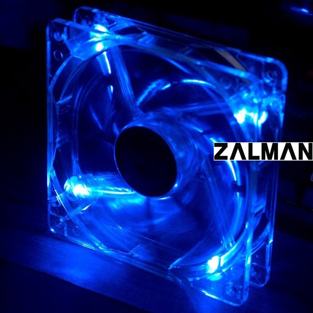 Fan Casing PC Zalman Molex Kipas Komputer CPU 120mm 12cm LED Blue Sile