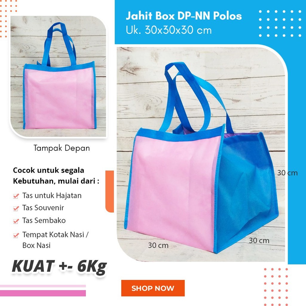 Tas Nasi Kotak | Tas Berkat Dus Nasi 25x25 | Tas Berkat Hajatan | Tas Spunbond Polos 28x26x26