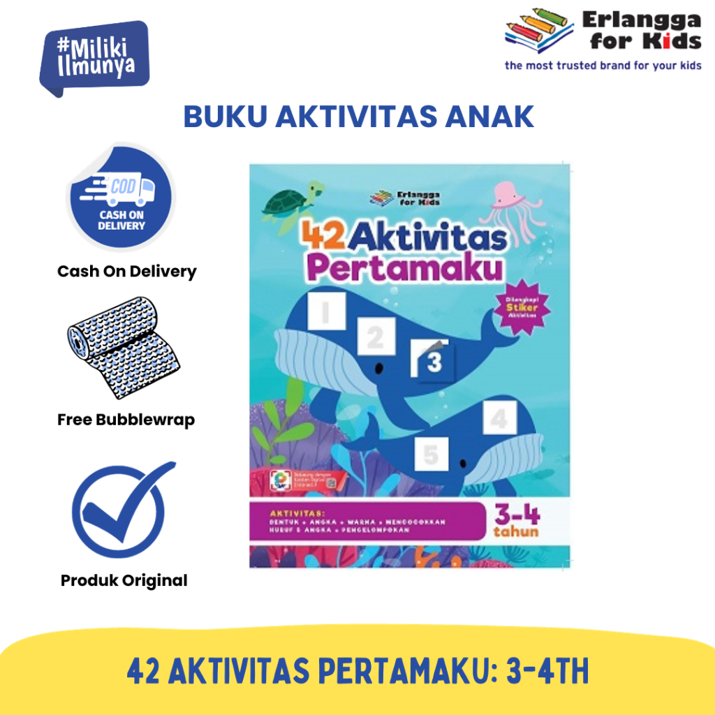 [Erlangga] Buku Aktivitas Anak: Aktivitas Pertamaku 3-4 Tahun