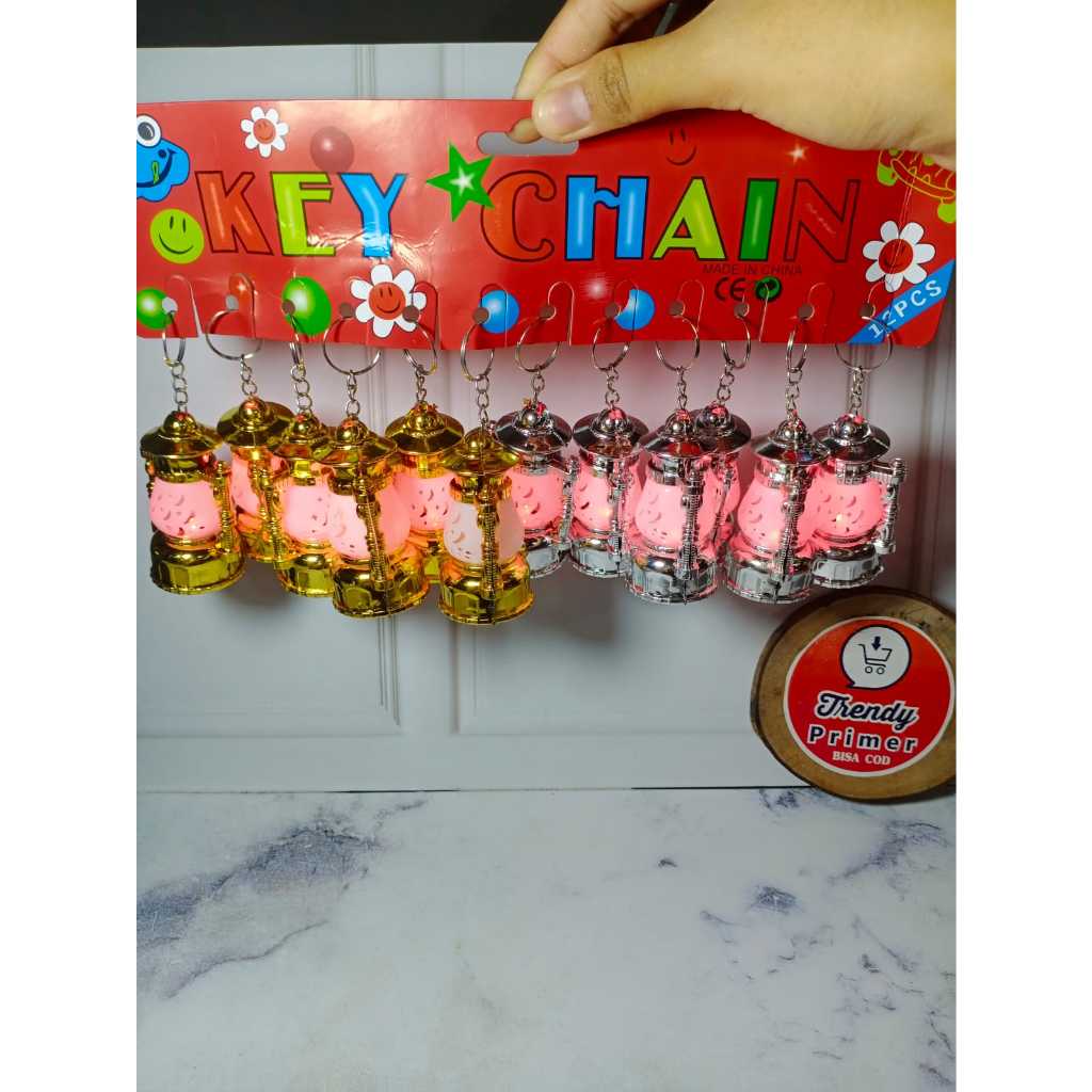 Gantungan Kunci LED Unik isi 12 pcs lentera Lampu Hias