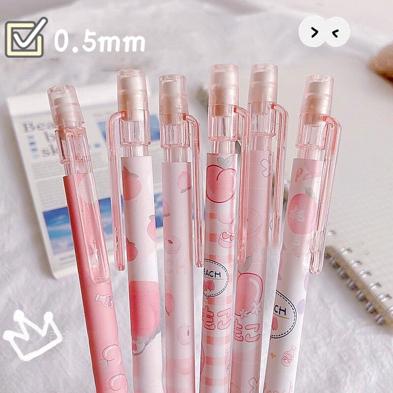 

Pensil Otomatis Peach Lucu Pulpen Otomatis 0.5mm untuk Siswa SD