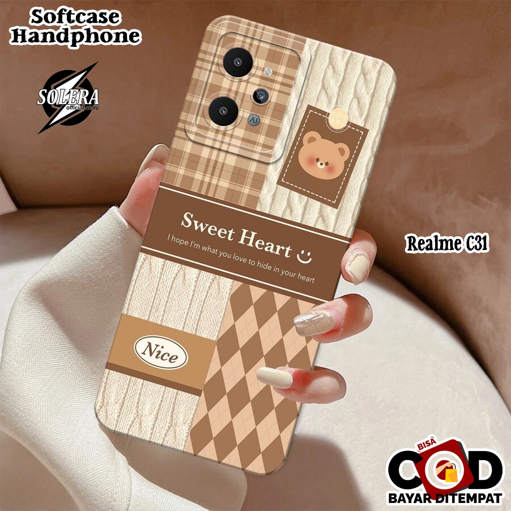 Case Realme C31 Softcase Realme C31 Terbaru Silikon Pro Camera Fashion Case Kartun Lucu Cover Hp Kes