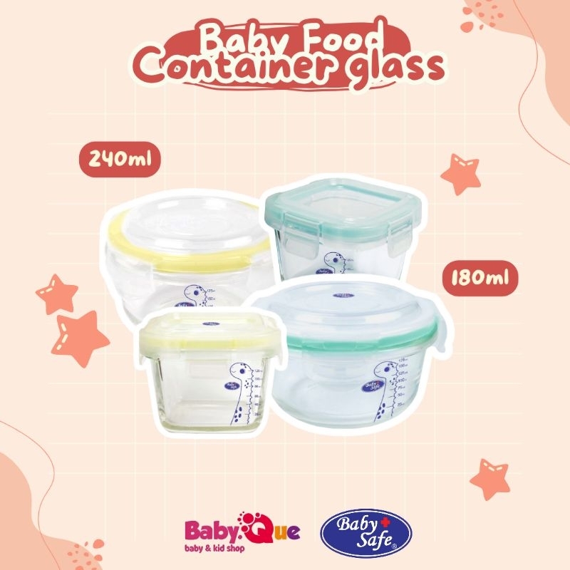BABYSAFE Container Kaca / Mangkok Kaca Babysafe / babysafe FC006 Food Cobtainer