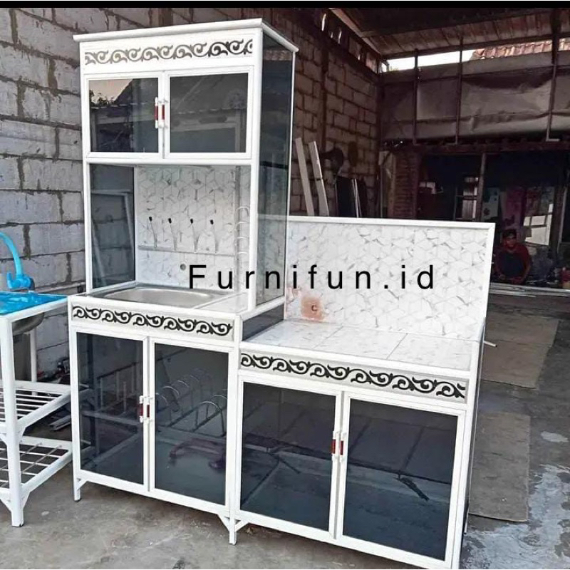 Rak Piring Aluminium / Kitchen Set Aluminium / Rak Piring kaca