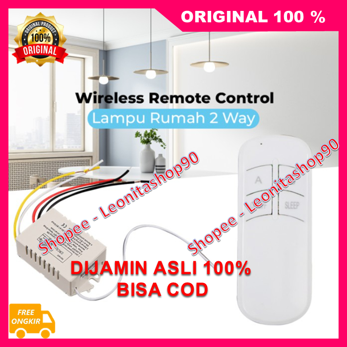 Saklar Remot Jarak Jauh Saklar Lampu Wireless Remot Kontrol Lampu Rumah 2 Way 100% ORIGINAL