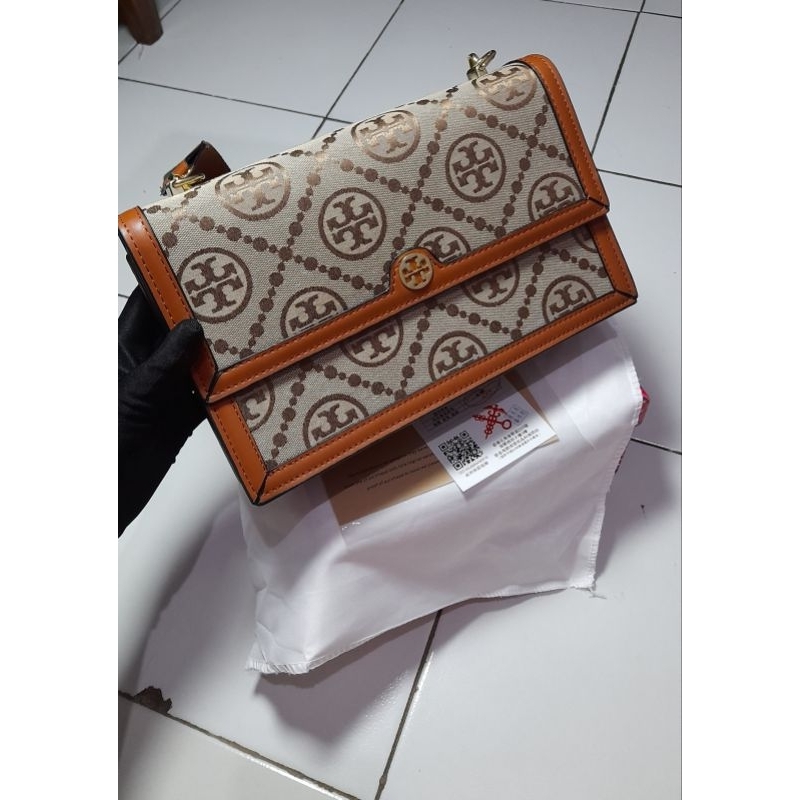Tas Tory & burch Monogram Size Besar Sling bag Import Premium
