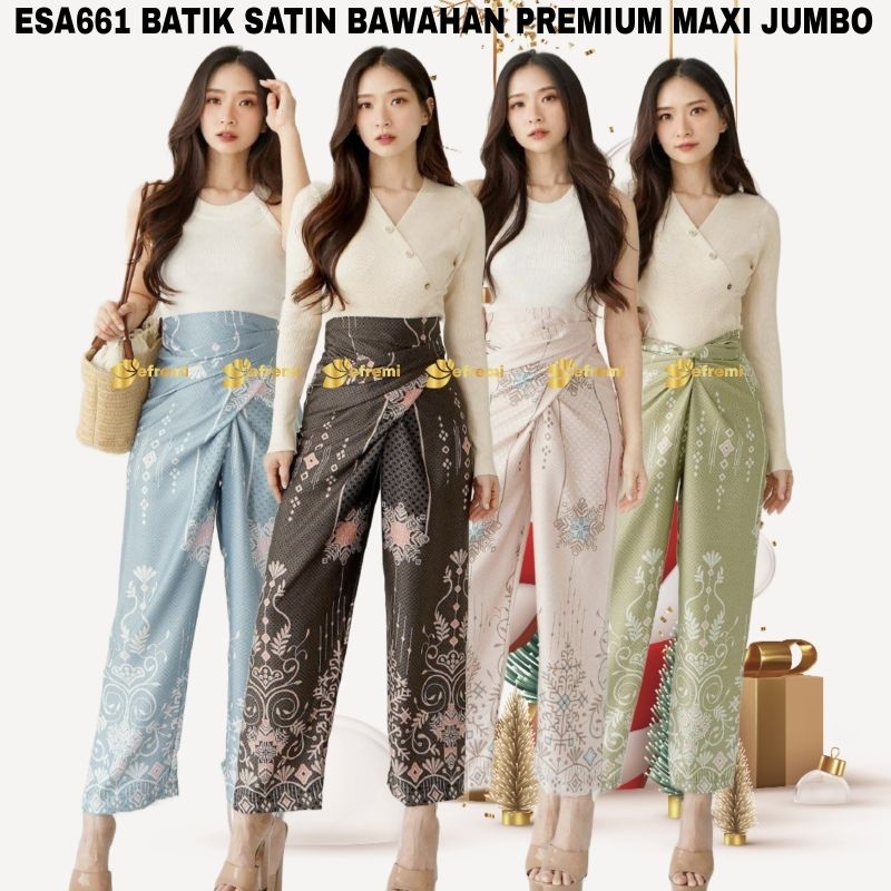EFREMI OFFICIAL BATIK CELANA BAWAHAN SATIN PREMIUM MAXI JUMO STANDAR TRENDY BATIK INDONESIA ESA661