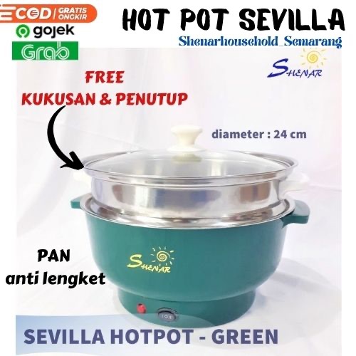 GRATIS ONGKIR , SHENAR SEVILA GRANADA SUNDAY HOT POT COOKING STEAMER ALAT MASAK ELEKTRIK BBQ COOKING
