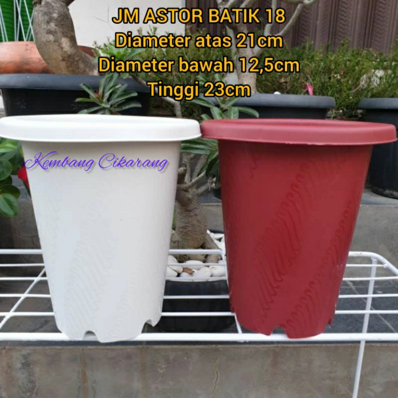 (1pc) JM RUBY ASTOR BATIK UK 18 (17cm) : pot bunga tinggi mirip yogap murah bagus