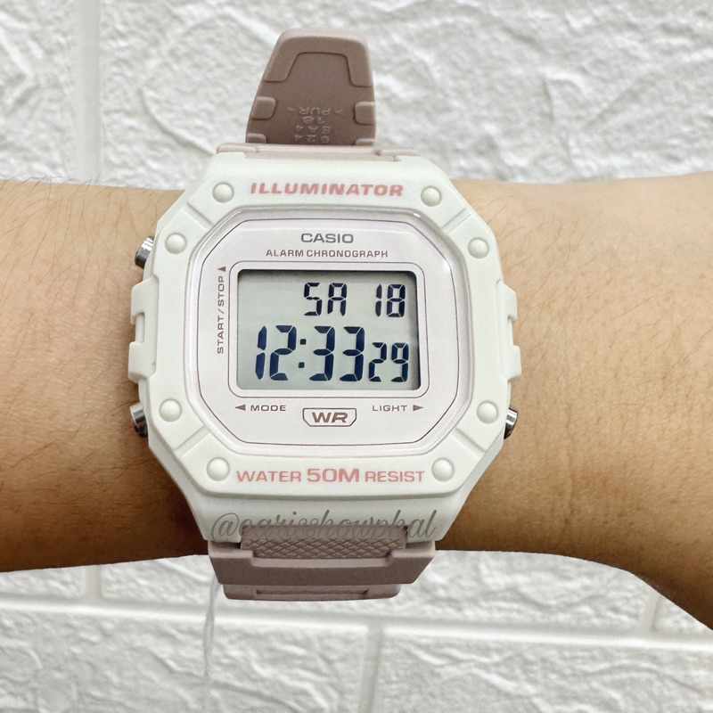 Jam Tangan Casio - Casio Original - W-218HC - Pink Putih - Digital - Casio Digital Original