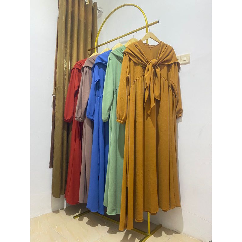 Gamis oversize set syair'i pashmina oval set syair'i Ryon Crinkle premium