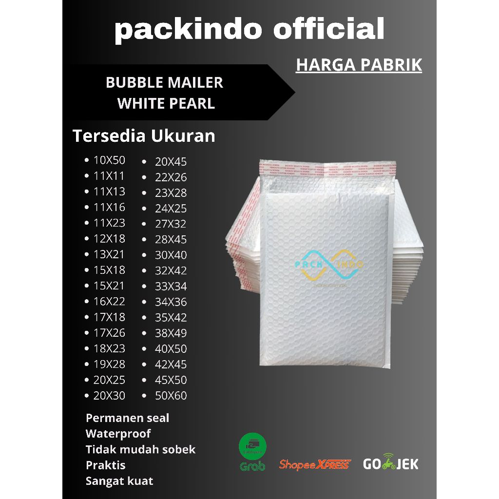 

BUBBLE MAILER 12x18 Plastik Packing / Kantong Polybubble / Amplop Bubble Mailer - Bubble Bag / Banyak Ukuran
