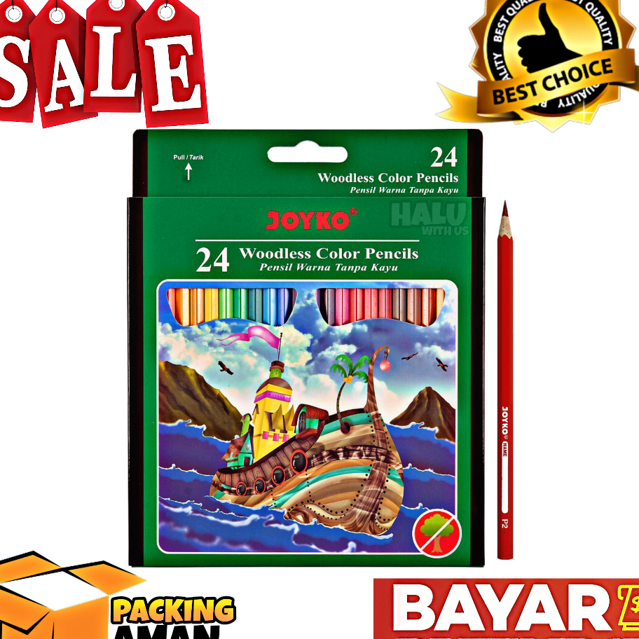 

Produk Keren (BISA COD) PROMO 1 Set Pensil Warna Joyko CP-104 24 Warna / Alat Mewarnai / Alat Menggambar Dijual