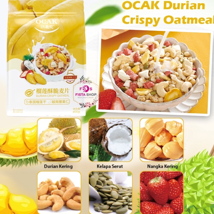 

Ready Yoghurt Cereal Oatmeal Granola muesli Sereal 400g & 500g mix friut