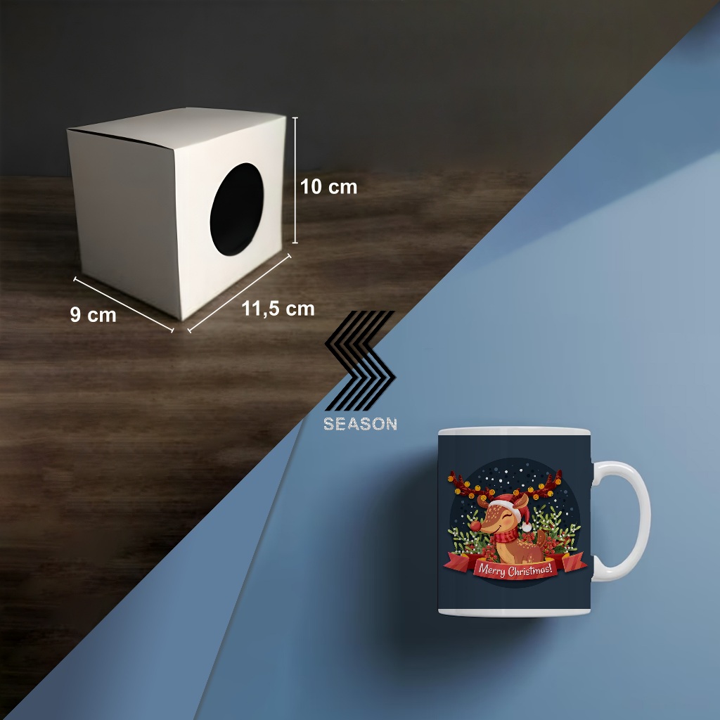 Mug Natal Custom / Souvenir Mug Ucapan Natal Christmas