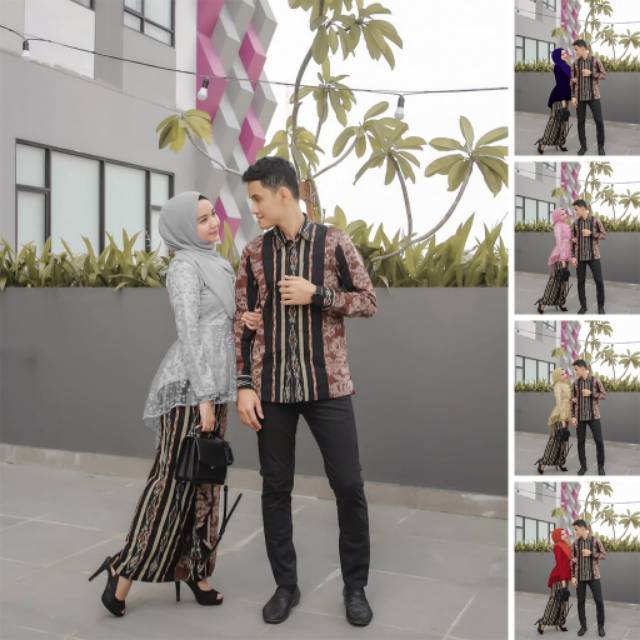 TERMURAH // Lurik Balencia Couple by Dayana Batik Kebaya Tile Set Pengiun Set Tunik Sarimbit Atasan 