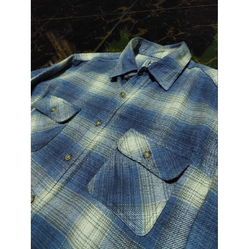kemeja flannel veterano blue