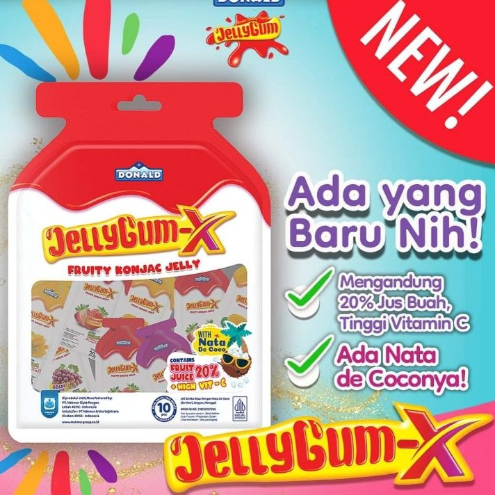 

➸➚✣ Donald Jelly Gum-X Fruity Konjac Jelly Isi 10's x 20gr Model Baru