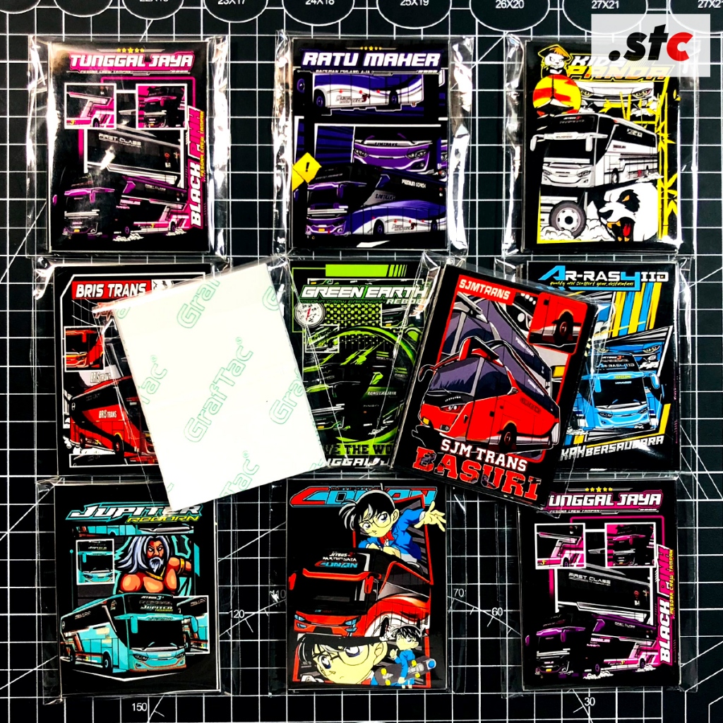 (Dapat 10 Stiker) sticker bus Asli 1 set Stiker Basuri | Kids Panda | Batosai | Tuan Muda | Ratu Mah