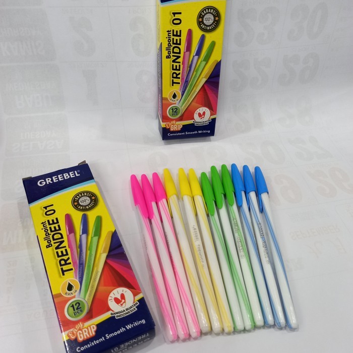 

BALLPOINT TRENDEE 01SATU PACK ISI 12PCS GREEBEL / BOLPEN GREEBEL