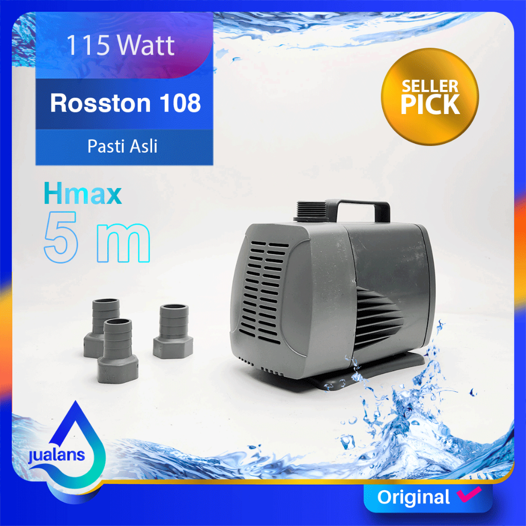 ROSSTON RS 108 Pompa Celup Aquarium Kolam Koi 6000 L/H