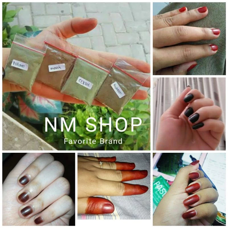 Henna bubuk Henna kutek kutek Henna halal Henna Arab Kutek bubuk hitam maron / Kutek Muslimah/ bubuk