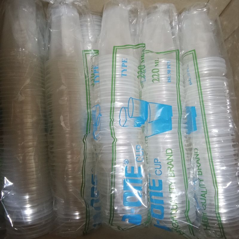 gelas kopi/gelas kopi plastik/220ml/isi 50