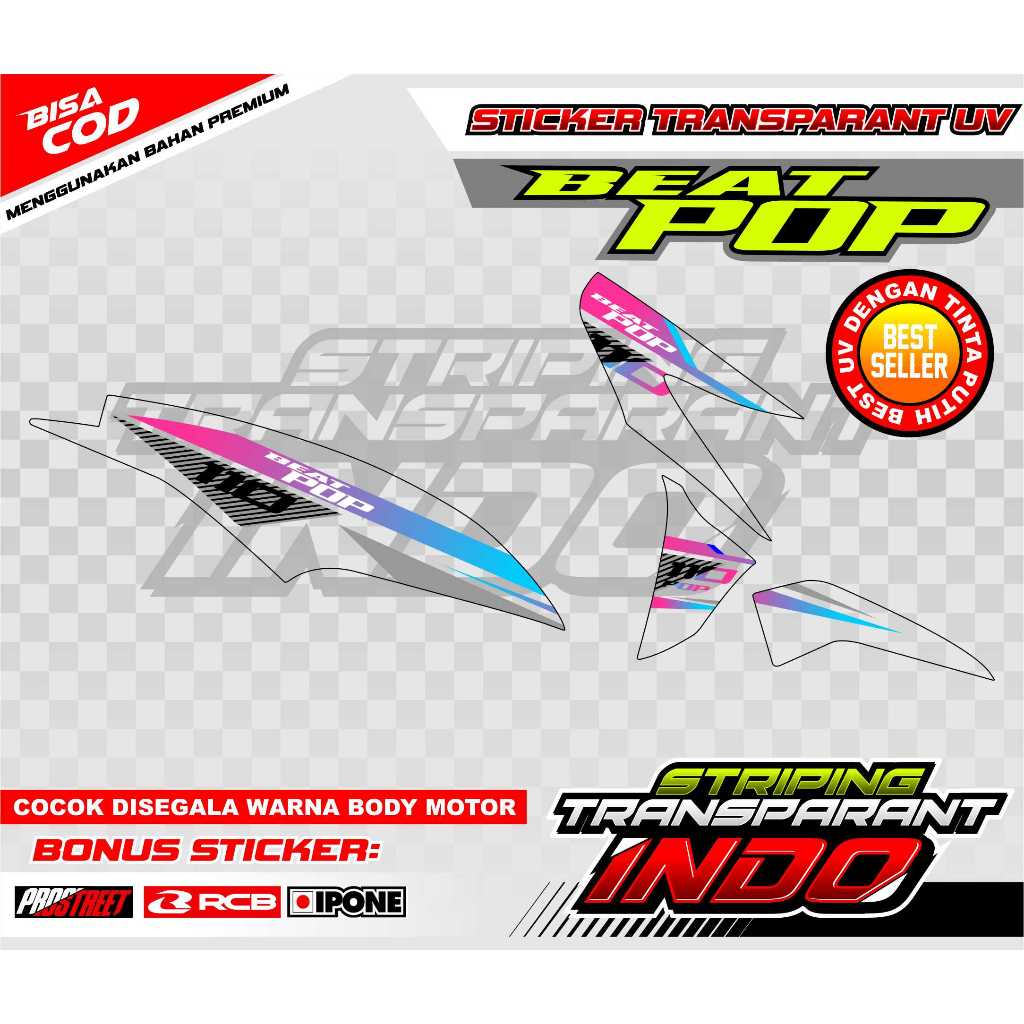 STRIPING VARIASI HONDA BEAT POP / STIKER LIST MOTOR HONDA BEAT POP