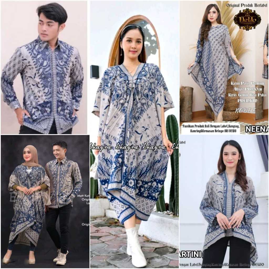 Couple Atasan Kaftan & Kemeja Sinaran ORI Batik Solo