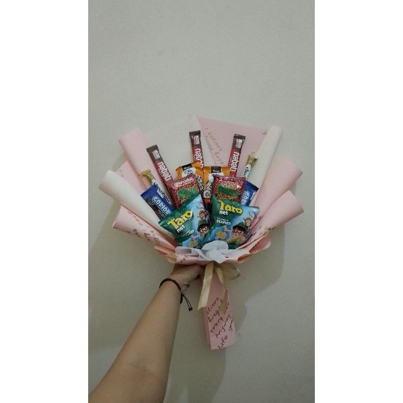 

buket snack/buket ulang tahun/buket kekinian