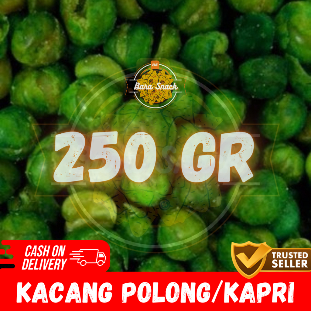 

[ 250gr ] Kacang Polong Hijau Ori / Kacang Kapri Cap Jaipong / Camilan Snack Kiloan Murah