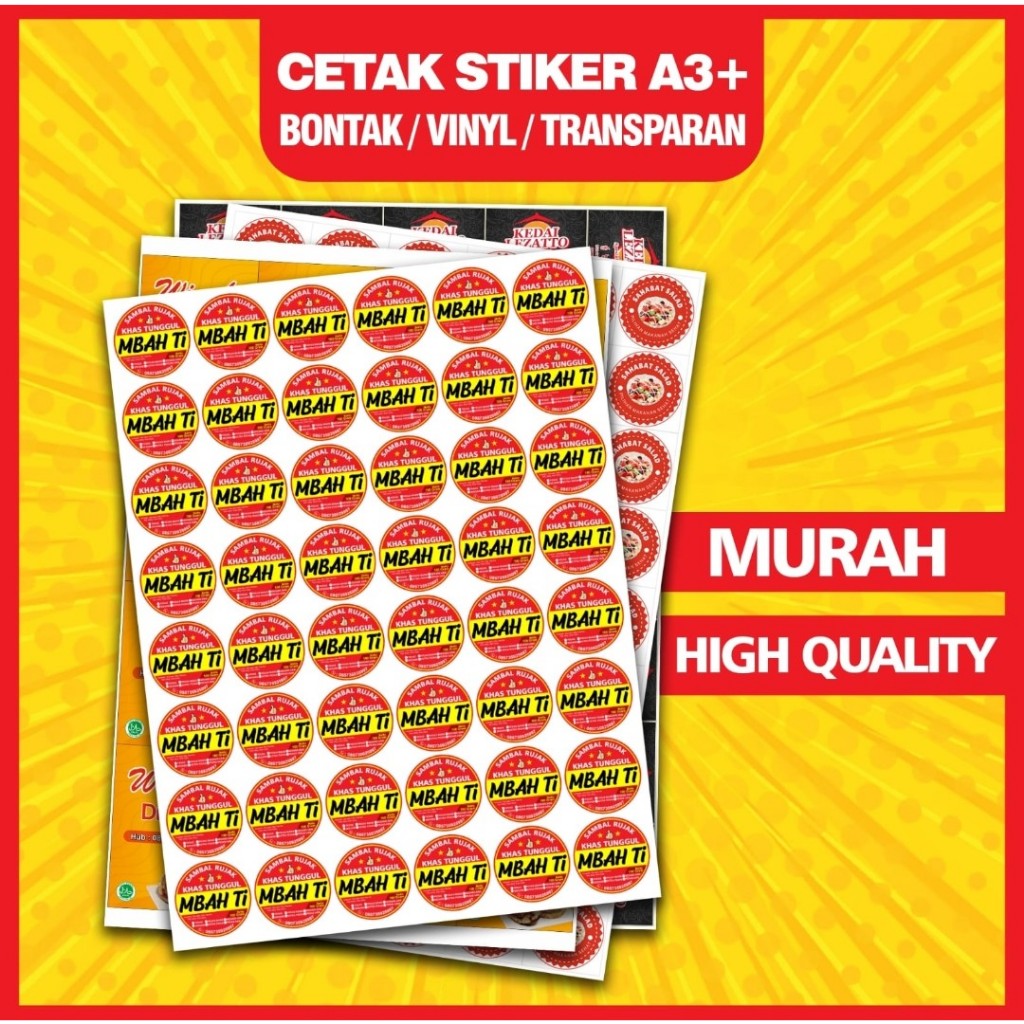 

CETAK STIKER DESAIN SENDIRI - bahan bontak