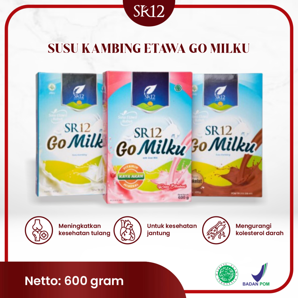 

Susu Kambing Etawa Go Milku SR12 600 Gram Premium Meningkatkan Kesehatan Imun Jantung Dan Membantu Penderita Diabetes Pelancar ASI Herbal Aman Original Bumil Busui BPOM HALAL MUI