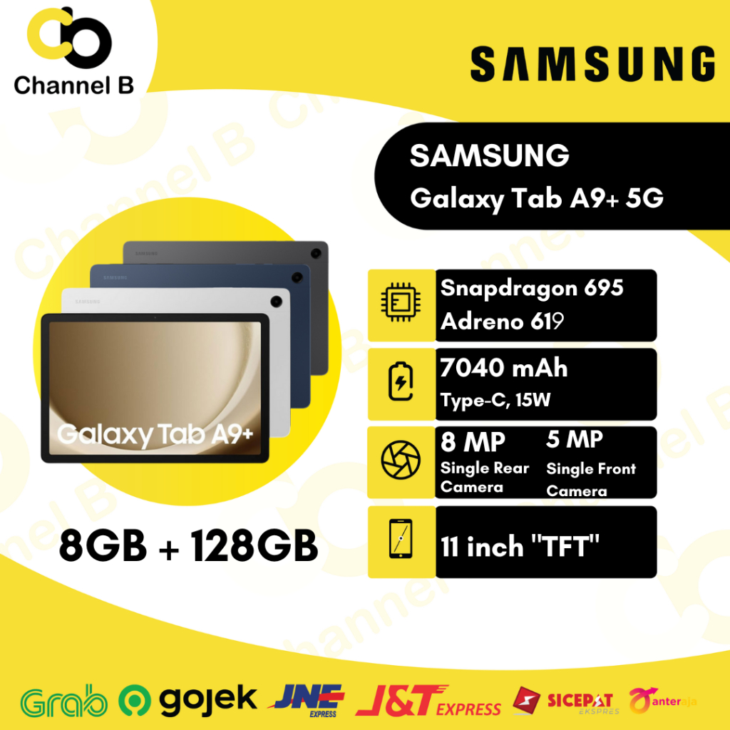 SAMSUNG Galaxy Tab A9 Plus 5G / Tablet [ Ram 8GB / Rom 128GB ] - Garansi Resmi